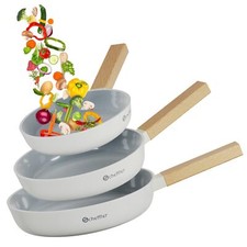 3tlg Pfannenset Induktion 20/24/28cm Bratpfanne Set Keramik Antihaftbeschichtung