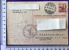Schweiz GA Ganzsache Zürich / München 1947 Zensur U.S.Civil Censorship Nr 10570