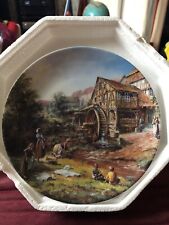 Bradford Exchange Sammelteller - Romantisches Dorfleben - Wäscherin am Bach