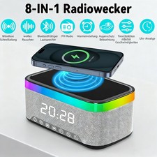 Smart Lampe Bluetooth Lautsprecher Wireless Ladegerät RGB Wecker Nachtlicht DE