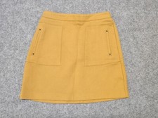 Minirock Damen Gr. 36 Gelb Taschen Rock Dunnes Dick Bleistiftrock Senfgelb 