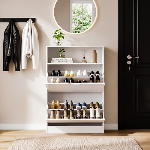 Weißer schuhschrank mit - weißer,