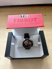 Tissot Herren Quarz Analog Armbanduhr T-Race Chronograph Silikonband Schwarz