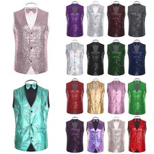 Herren Glänzend Weste Glitzer