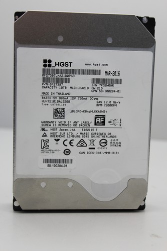 Hgst huh721010al5200 10tb sas - hgst,