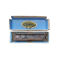 Alte Mundharmonika von Hohner ca. um 1920 mit Orginalen Etui