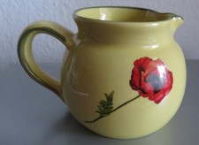 Keramikkrug mit Mohnblumenmotiv: Handarbeit...Shabby