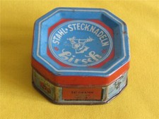 Alte Blechdose Stahl Stecknadeln Hirsch Prym Schutzmarke LEER Stecknadeldose