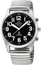 MASTER TIME Herren Armbanduhr Funkuhr Talking Watch Quarzuhr Edelstahl Herrenuhr