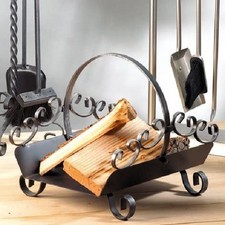 Holztrage aus Schmiedeeisen