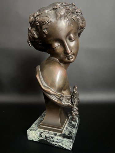 Bronze büste jugendstil - bronze,
