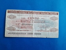 1 x 100 Lire Italien Miniassegni Bozen / Geldschein Banknote von 1977 **
