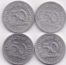 Weimarer Republik, 50 Pfennig 1020 D, 1921 AFG