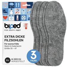 biped 3 Paar extra dicke Filzsohlen - Wärmende Winter Einlegesohlen z1014