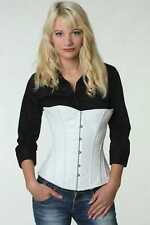 Corsage Korsett Leder Weiß