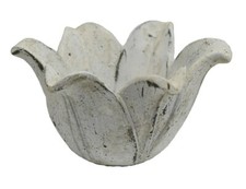 Blumentopf Blüte antik-weiß Shabby Landhausstil Übertopf romantisch Vintage Deko