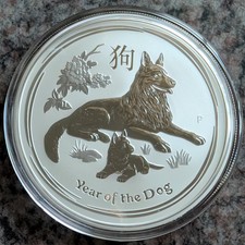 Australien 2 AUS Dollar 2018 ° Lunar II. Hund ° 2 oz. 9999/1000 Silber