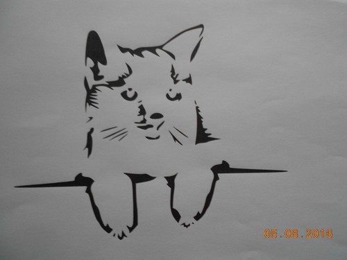 Schablone katze auf - ast,