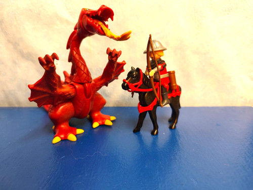 Roter drache ritter - roter, pferde