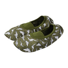 Jungen Turnschläppchen Hausschuhe Turnschuhe grün mit Dino-Alloverprint  Neu