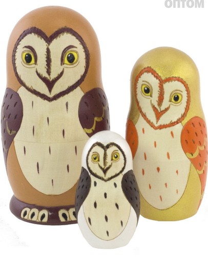 Matroschka 3tlg eule vögel - ,