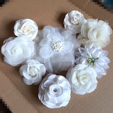 9x HAARBLUME Ansteckblume Haargummi Haarklammer Krokodilspange Brosche Ø7-15cm