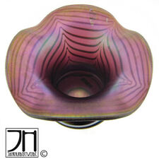 Vintage Joska Glas Vase gelb grün irisierend 80er Jahre im Jugendstil