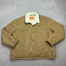 Levis Jeansjacke Erwachsene X Large grün Sherpa gefüttert Red Tab Trucker Fle...