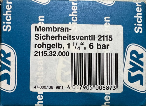 Syr membran sicherheitsventil - syr, membran-sicherheitsventil