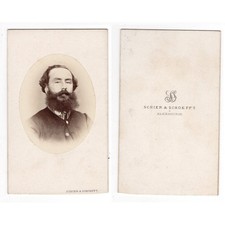 CDV Bärtiger Mann in Uniform Carte de Visite von Schier & Schoefft von Alexandria