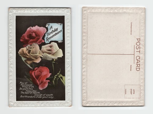 Postkarte geprägte blumen - -,
