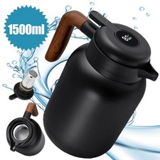 1,5L Thermoskanne mit Teesieb,Isolierkanne Kaffeekanne Thermo Teekanne Edelstahl