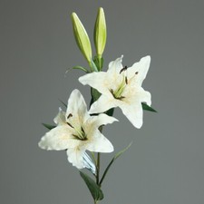 Große künstliche Lilie Creme H:ca.84cm Kunstblume Seidenblume Lilienzweig Deko