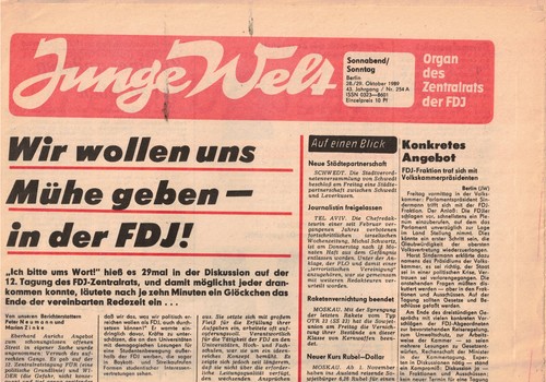 Ddr zeitung junge welt - ddr,