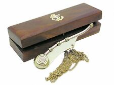 Bootsmannspfeife mit Kette in Holzbox - sc-7083