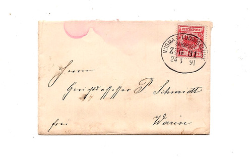 1891 bahnpoststempel wismar - 1891,