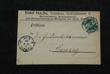 Ganzsache Graudenz-Danzig,1904,Grudziadz