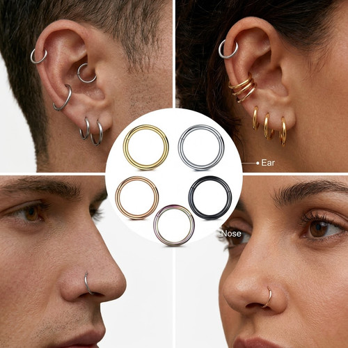 Septum piercing clicker ring - septum,