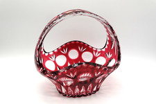 Nachtmann Bamberg Bleikristall Korbschale Dunkelrot 21 x 15,5 cm