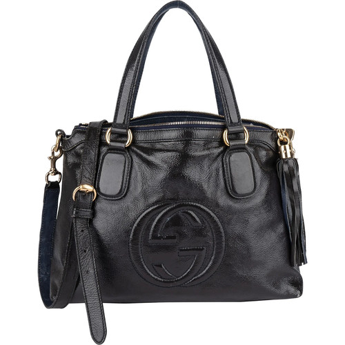 Gucci black patent leather - black,