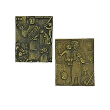 2 x Relief religiöse