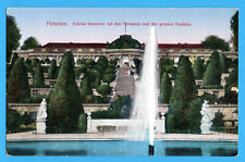 Potsdam (um 1920) - Schloss Sanssouci mit Terrassen und Fontaine - AK 708