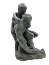 Skulptur / Steinguss  / Patina-ähnliche bemalt / Liebende / Kuss  /  Dekoration