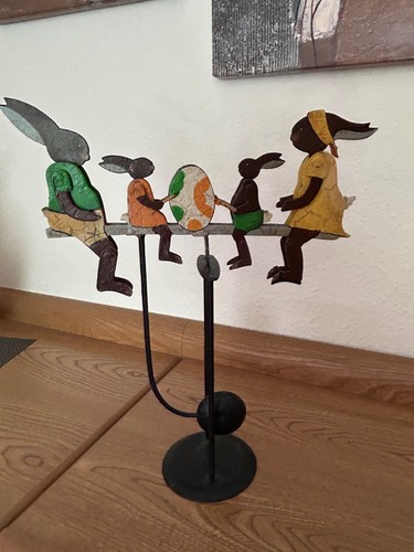Wipperfigur ostern vier hasen - ostern,