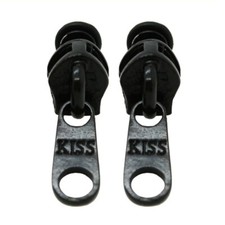 2 STÜCK FAKEPLUGS FAKE TUNNEL PLUG REISSVERSCHLUSS SCHWARZ OHRSTECKER OHRRINGE  