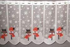 Wintergardine Schneemann Kinder-Gardine viele Breiten Advent Bistro Weihnachten