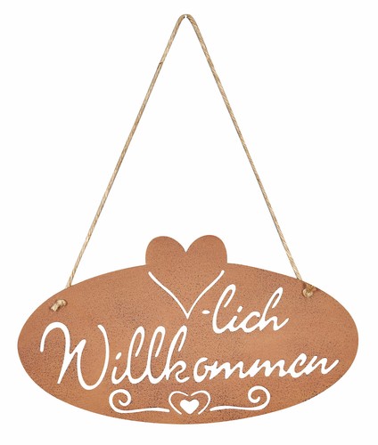 Schild willkommen herz - schild,