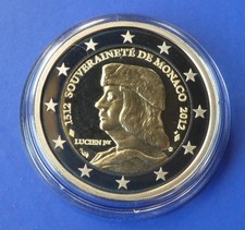 2 Euro Monaco, 2012, 500 Jahre Souveränität Monacos / Lucien, PP, Original
