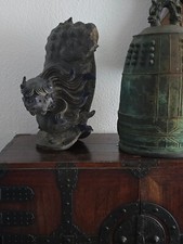 JAPAN Antiker alter Tempellöwe Wächterlöwe Asatika Asien Meiji 1900 Dach Ziegel