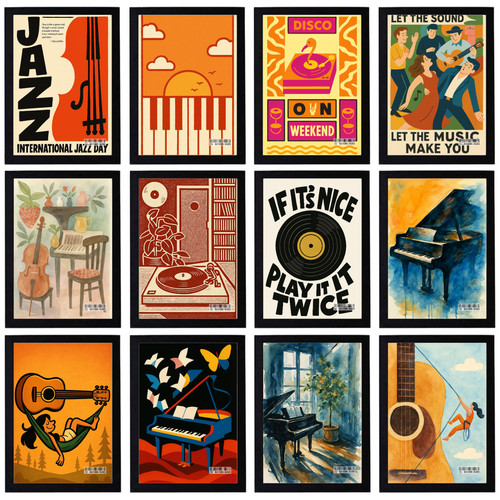 Vintage musik poster retro - poster,